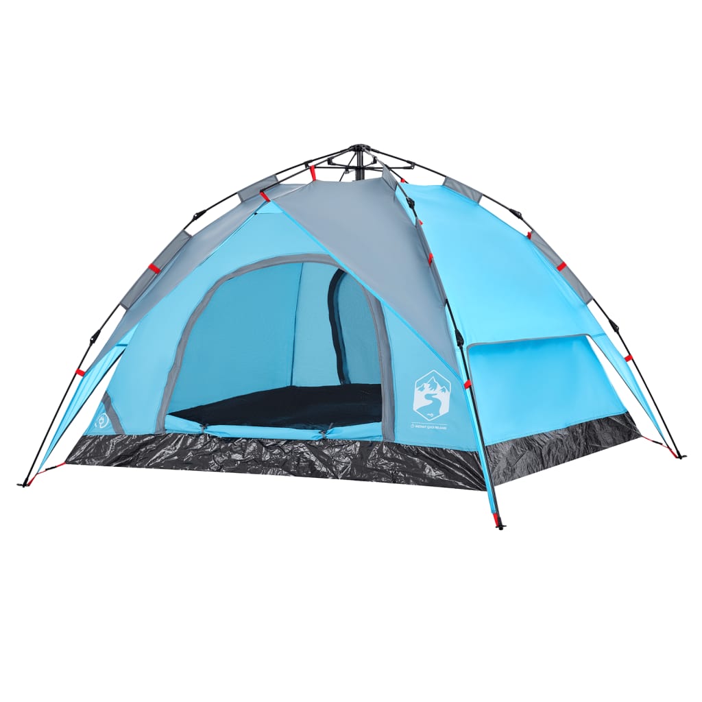 vidaXL Camping Tent Dome 3-Person Blue Quick Release