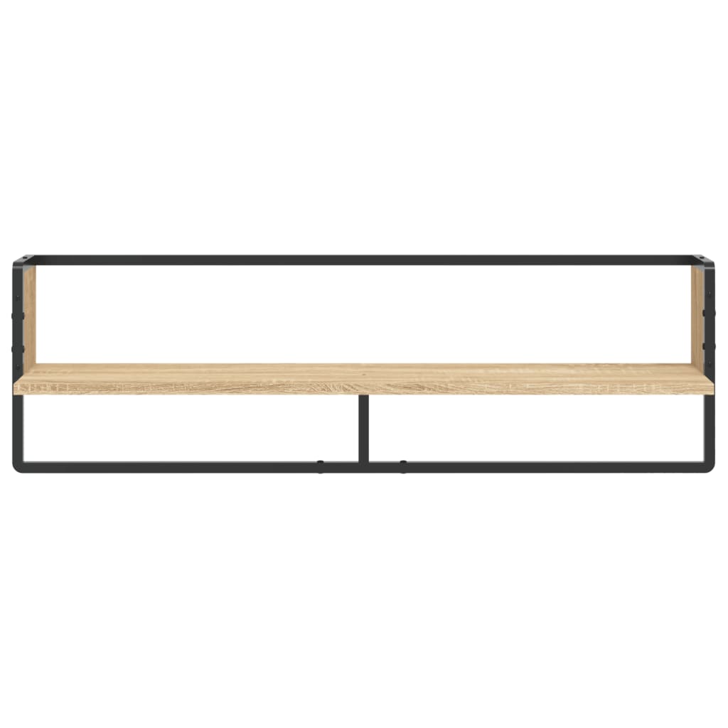 vidaXL Wall Shelf with Bar Sonoma Oak 100x25x30 cm