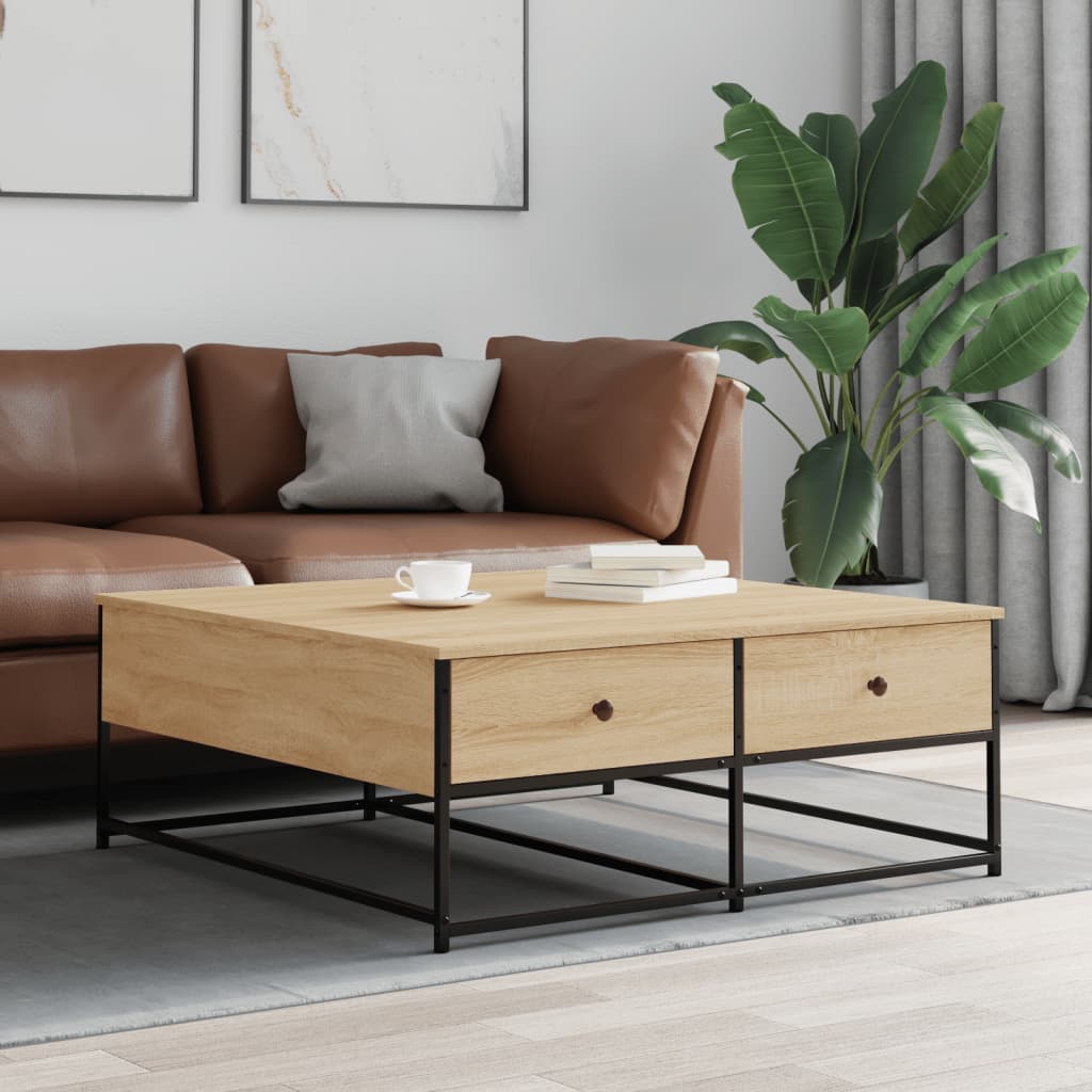 vidaXL Coffee Table Sonoma Oak 100x99x40 cm Engineered Wood