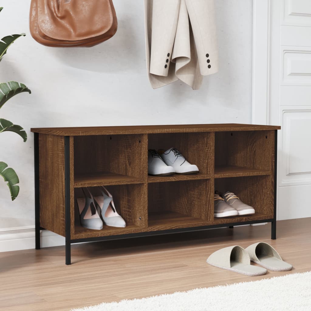 vidaXL Shoe Cabinet Brown Oak 100x35x50 cm Engineered Wood