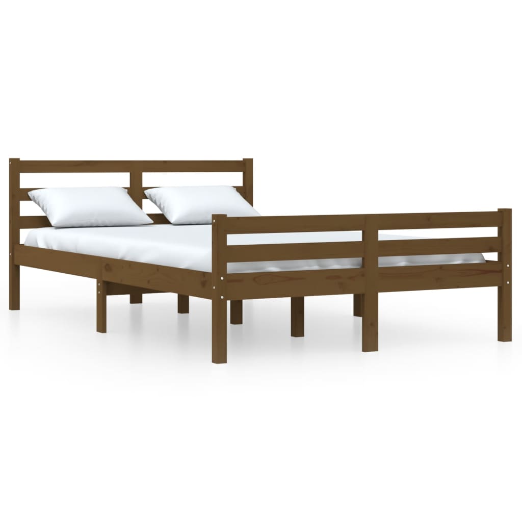 vidaXL Bed Frame without Mattress Honey Brown Solid Wood 140x200 cm