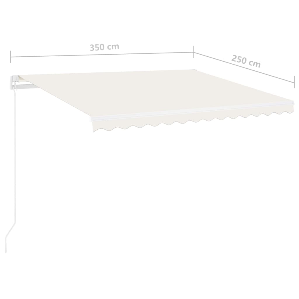 vidaXL Manual Retractable Awning with LED 350x250 cm Cream