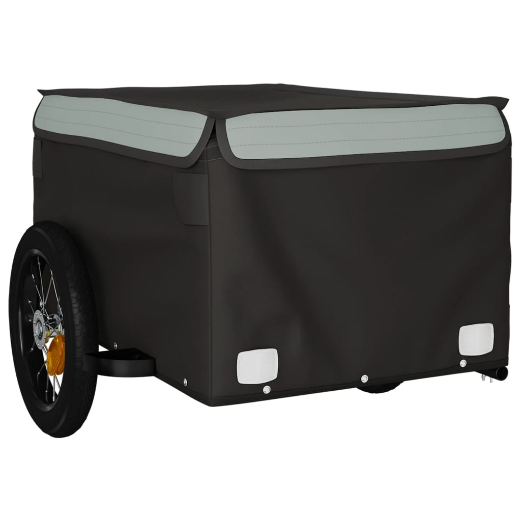 vidaXL Bike Trailer Black and Grey 30 kg Iron