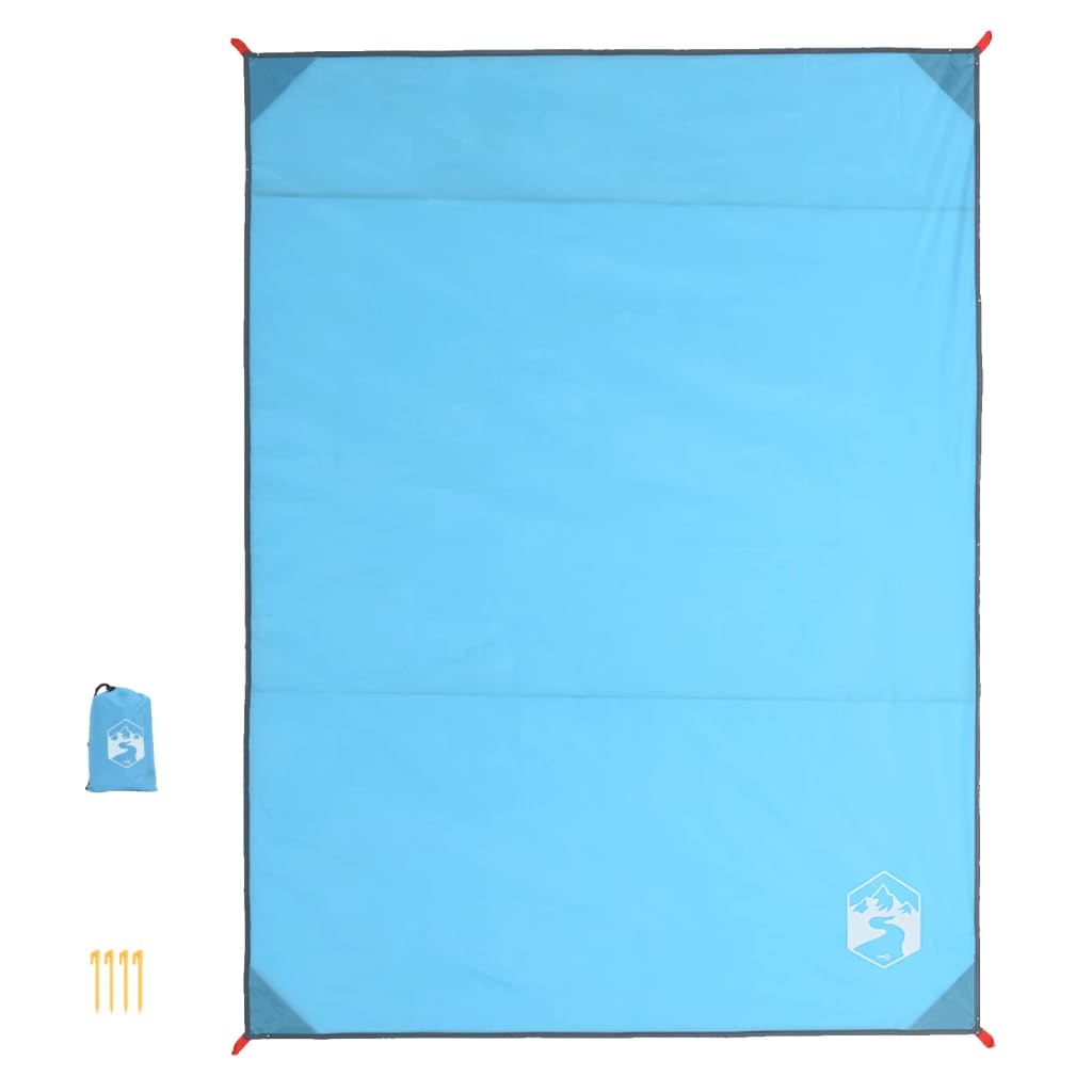 vidaXL Picnic Blanket with Pegs Blue 205x155 cm