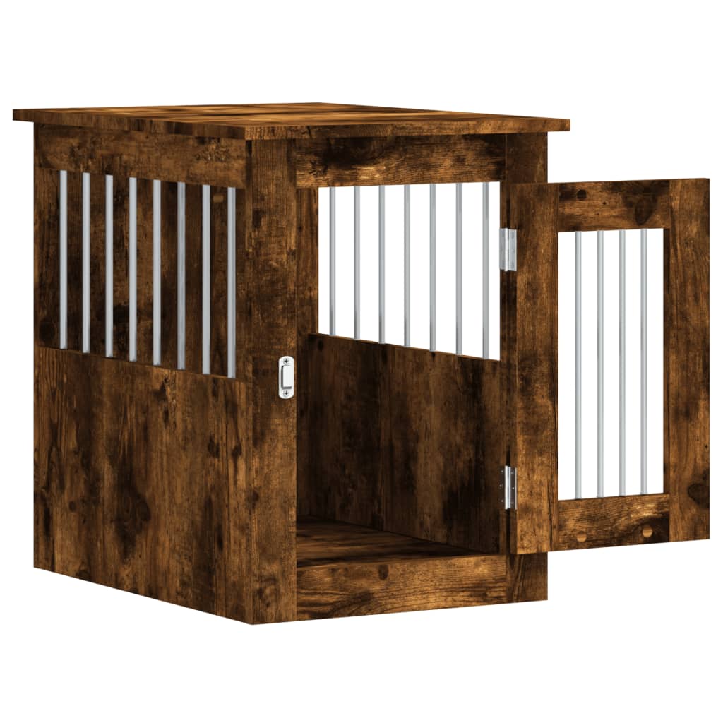 vidaXL Dog Crate Furniture Smoked Oak 45x62x59 cm Engineered Wood