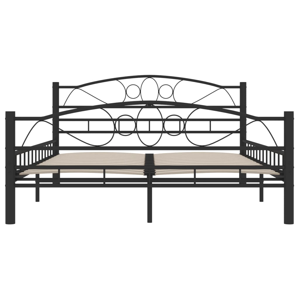 vidaXL Bed Frame without Mattress Black Steel 140x200 cm