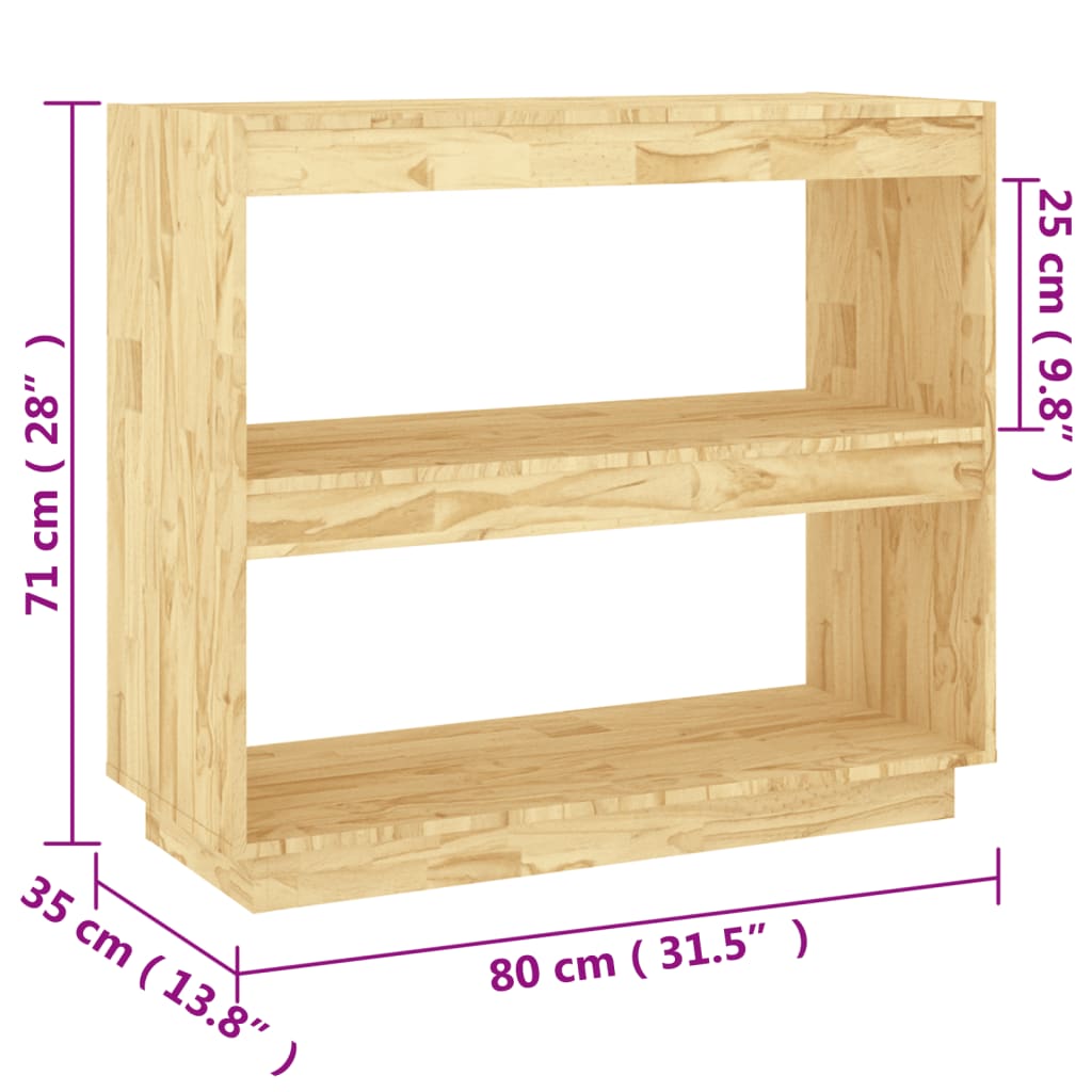 vidaXL Book Cabinet 80x35x71 cm Solid Pinewood