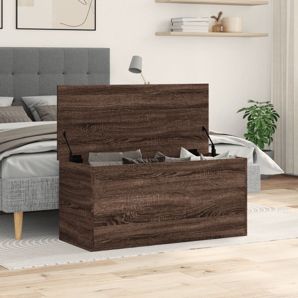 vidaXL Storage Box Brown Oak 100x42x46 cm Engineered Wood