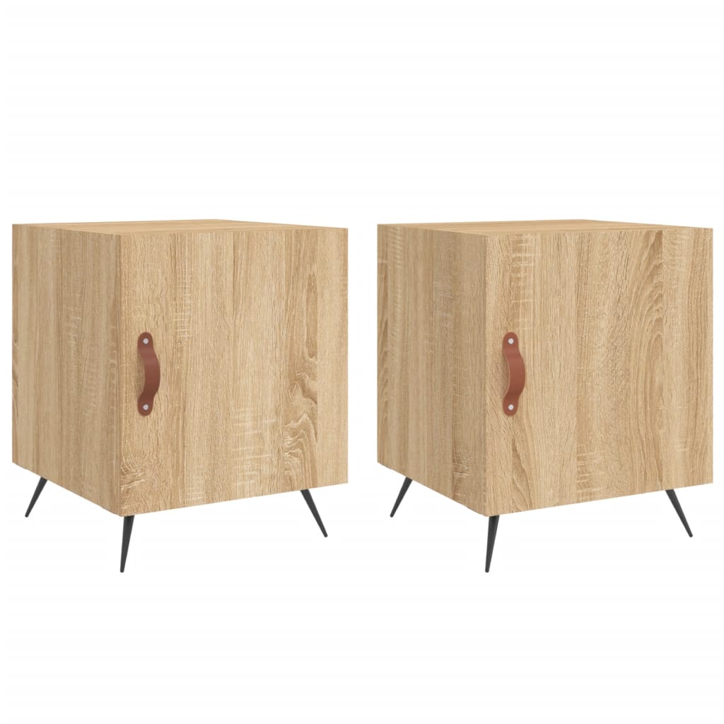 vidaXL Bedside Cabinets 2 pcs Sonoma Oak 40x40x50 cm Engineered Wood