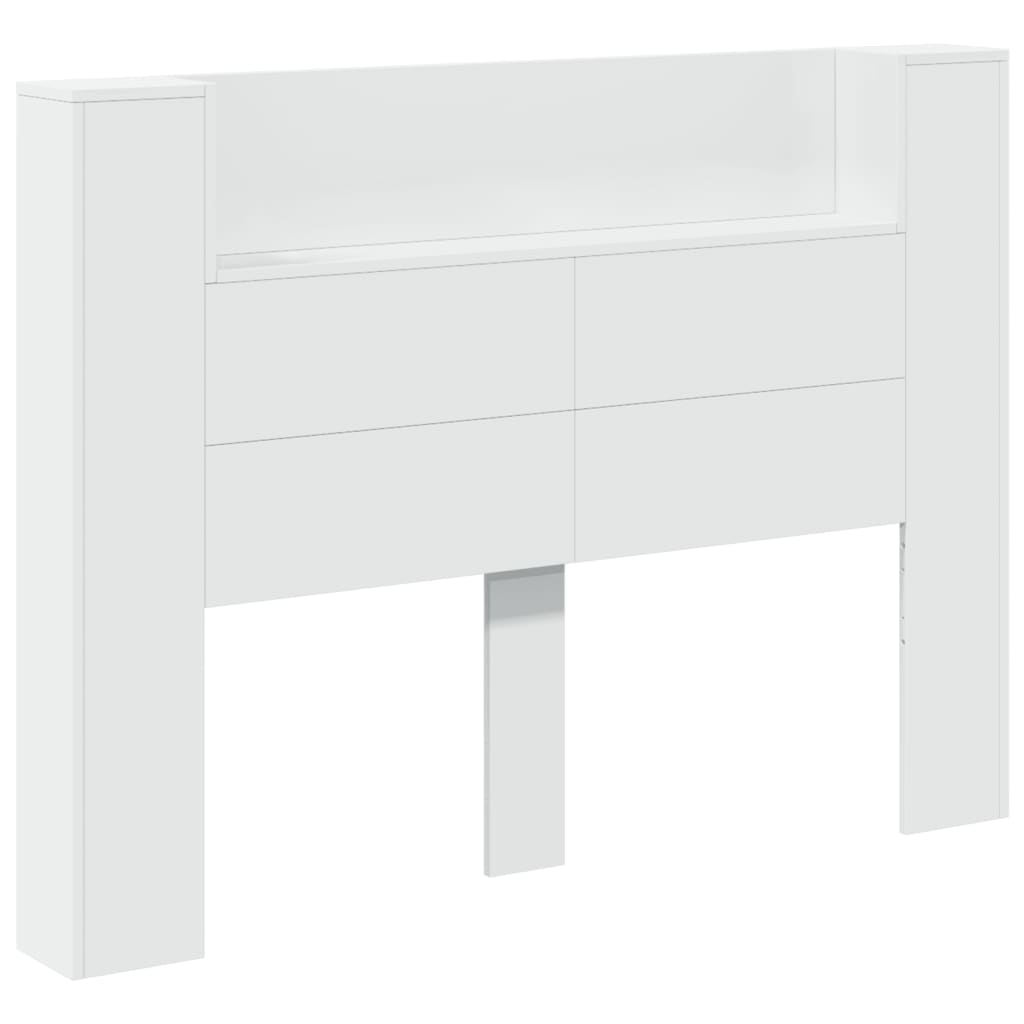vidaXL Headboard Cabinet with LED White 140x16.5x103.5 cm