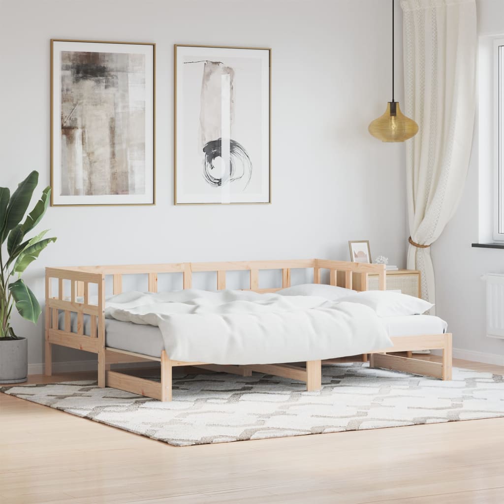 vidaXL Daybed with Trundle without Mattress 80x200 cm Solid Wood