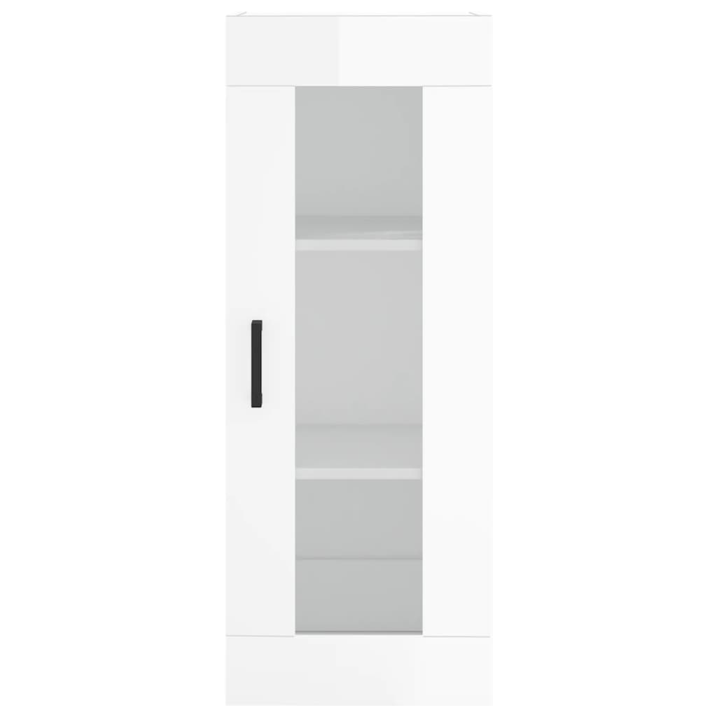 vidaXL Highboard High Gloss White 34.5x34x180 cm Engineered Wood