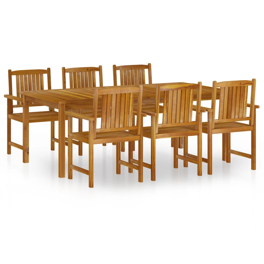 vidaXL 7 Piece Garden Dining Set Solid Wood Acacia