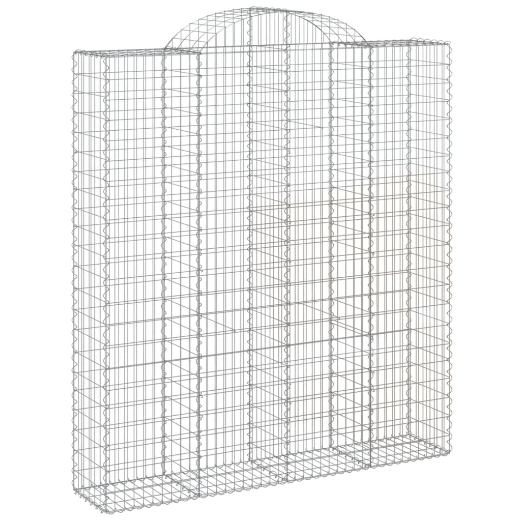 vidaXL Arched Gabion Baskets 12 pcs 200x50x220/240 cm Galvanised Iron