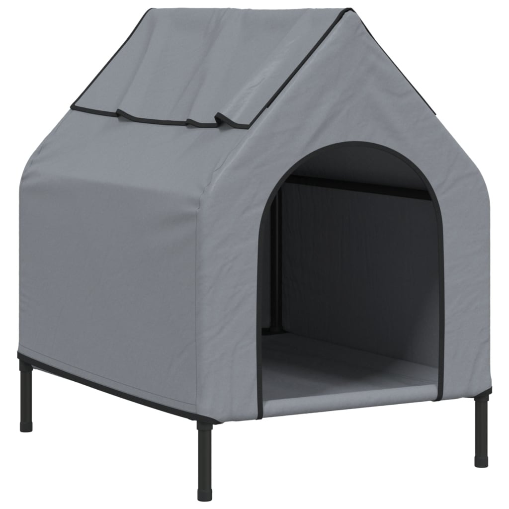 vidaXL Dog House Light Grey Oxford Fabric and Steel