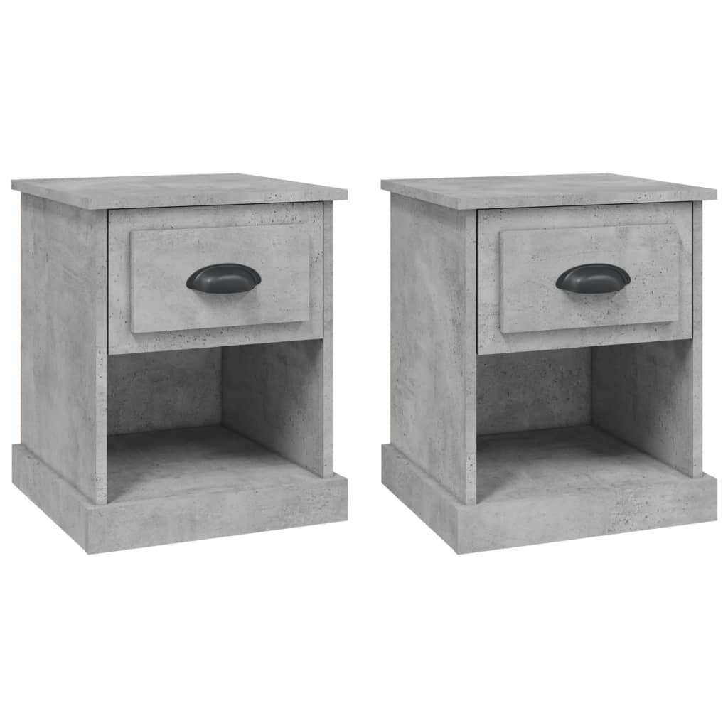 vidaXL Bedside Cabinets 2 pcs Concrete Grey 39x39x47.5 cm Engineered Wood