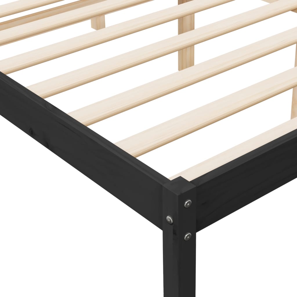 vidaXL Senior Bed without Mattress Black 200x200 cm Solid Wood Pine