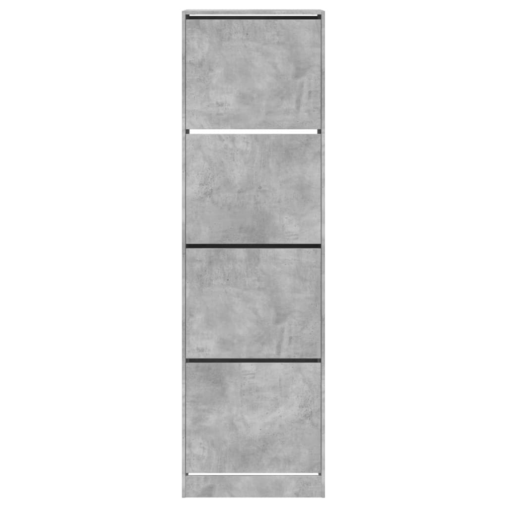 vidaXL Shoe Cabinet with 4 Flip-Drawers Concrete Grey 60x42x204 cm