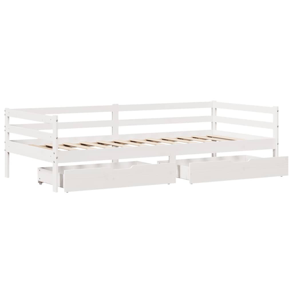 vidaXL Daybed with Drawers without Mattress 90x200 cm Solid Wood