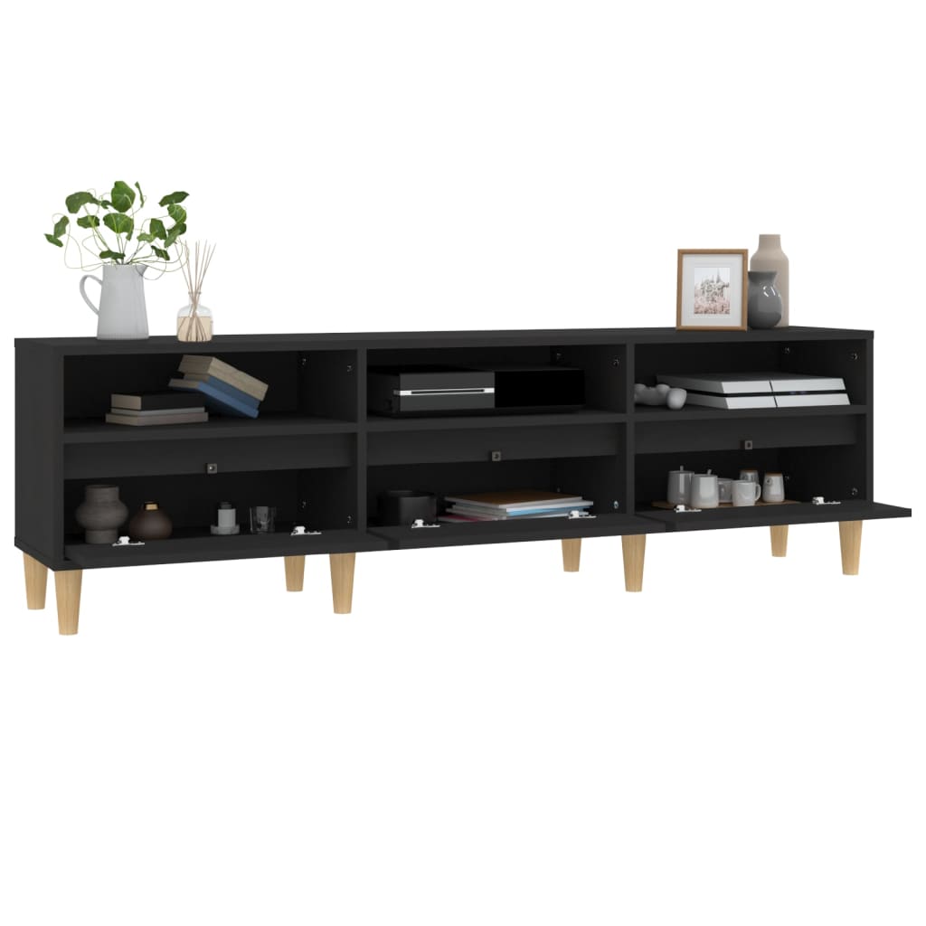 vidaXL TV Cabinet Black 150x30x44.5 cm Engineered Wood