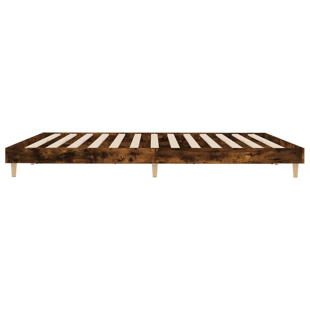 vidaXL Bed Frame without Mattress Smoked Oak 160x200 cm Engineered Wood