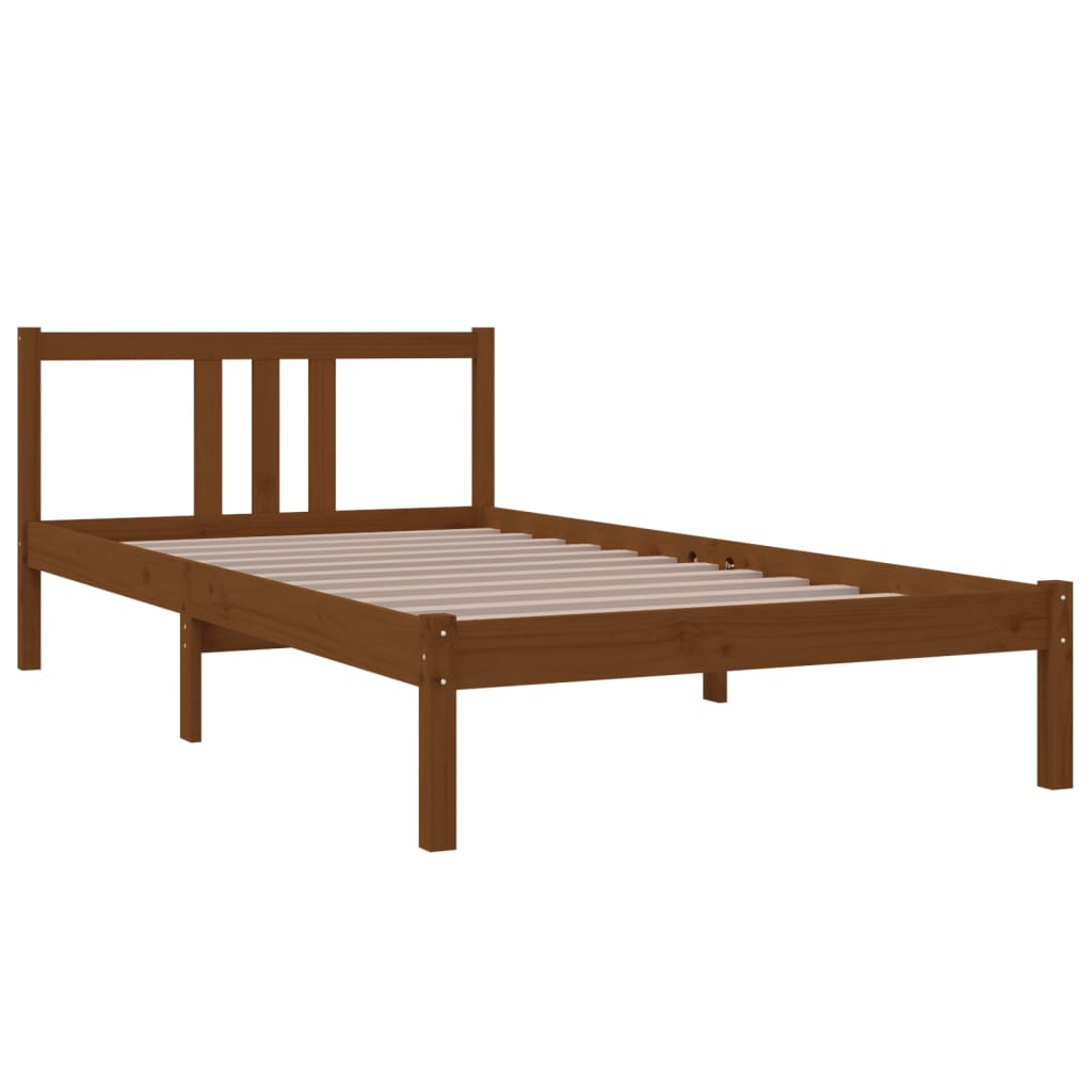 vidaXL Bed Frame without Mattress Honey Brown Solid Wood 100x200 cm