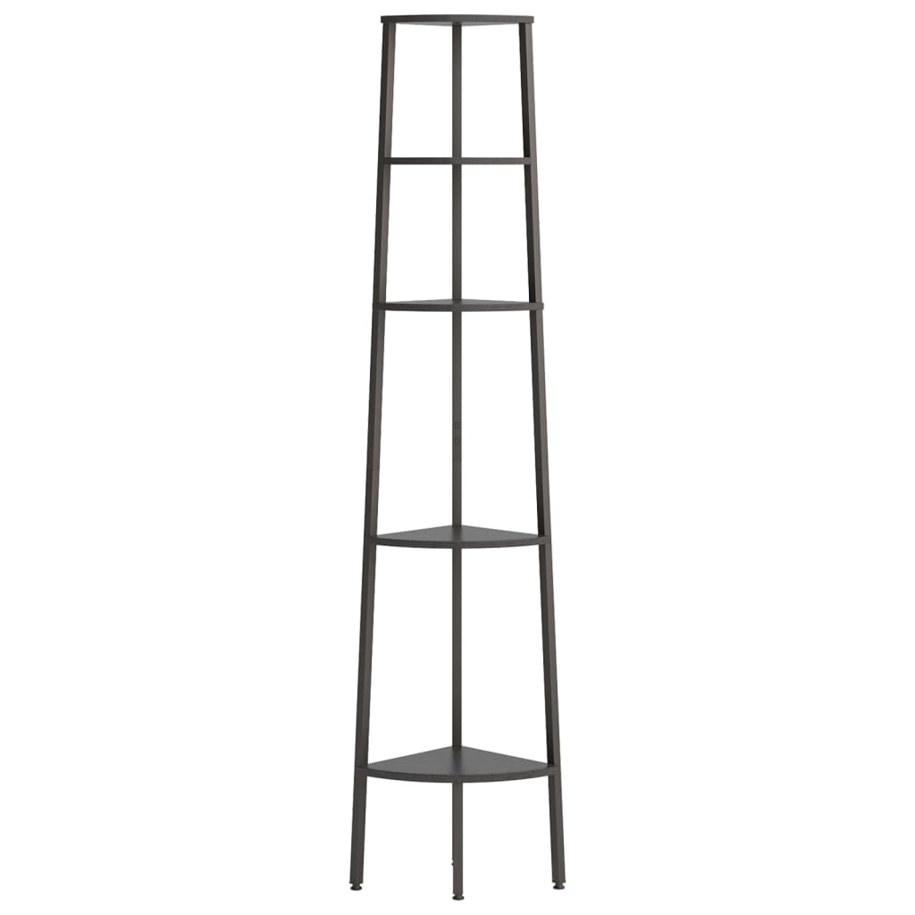 vidaXL 5-Tier Corner Shelf Black 45.5x31.5x180 cm