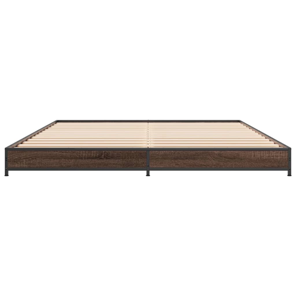 vidaXL Bed Frame without Mattress Brown Oak 150x200 cm King Size