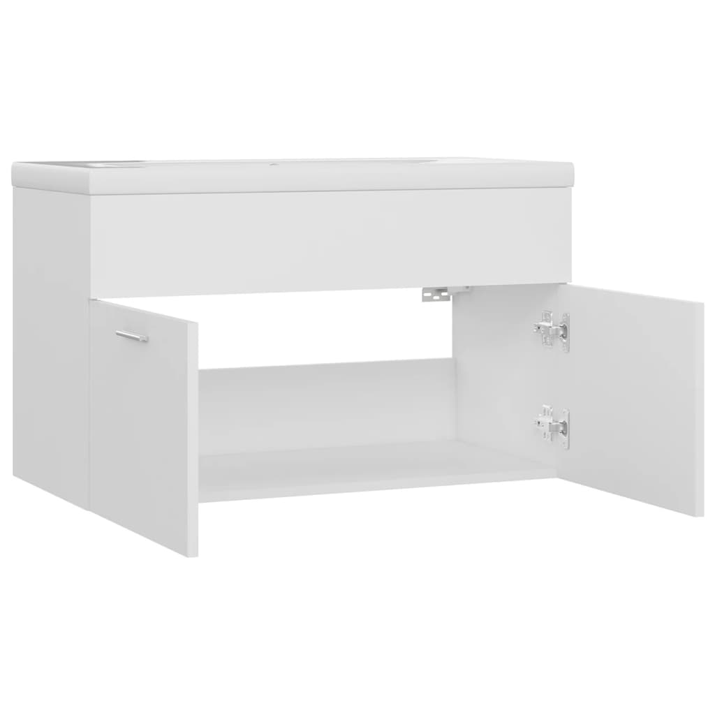 vidaXL Sink Cabinet with Built-in Basin White Engineered Wood