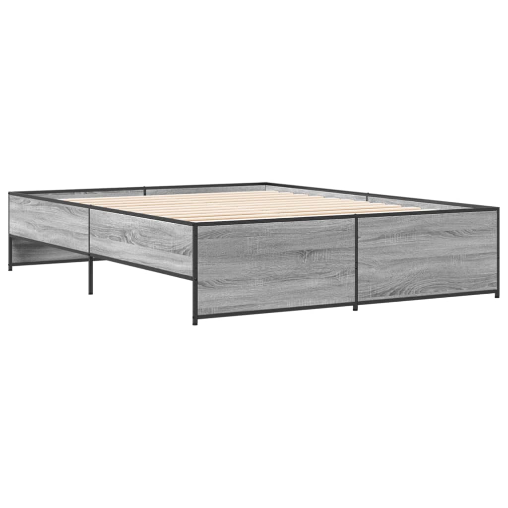 vidaXL Bed Frame without Mattress Grey Sonoma 140x200 cm