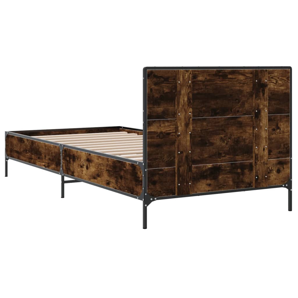 vidaXL Bed Frame without Mattress Smoked Oak 90x200 cm