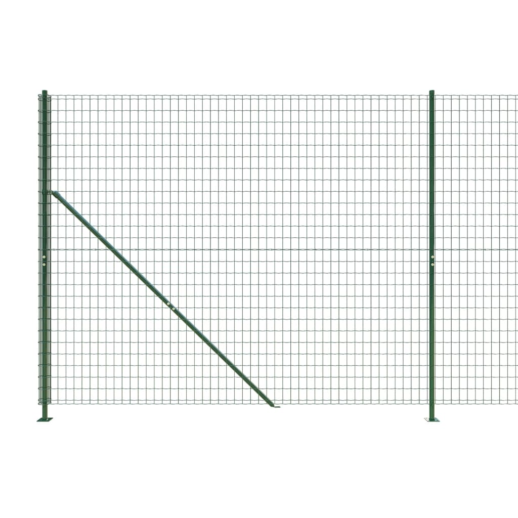 vidaXL Wire Mesh Fence with Flange Green 2x10 m