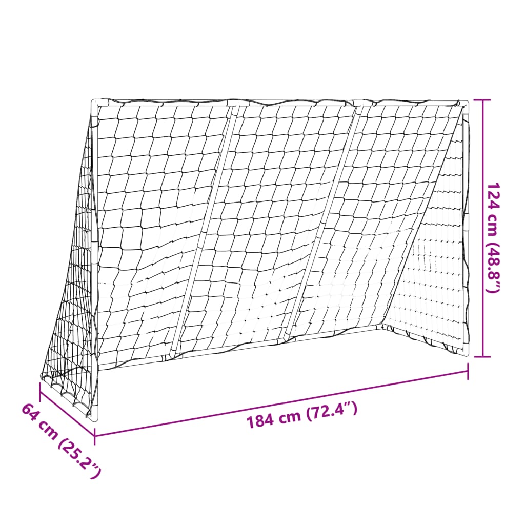 vidaXL Kids' Football Goal with Balls 2-in-1 White 184x64x124 cm