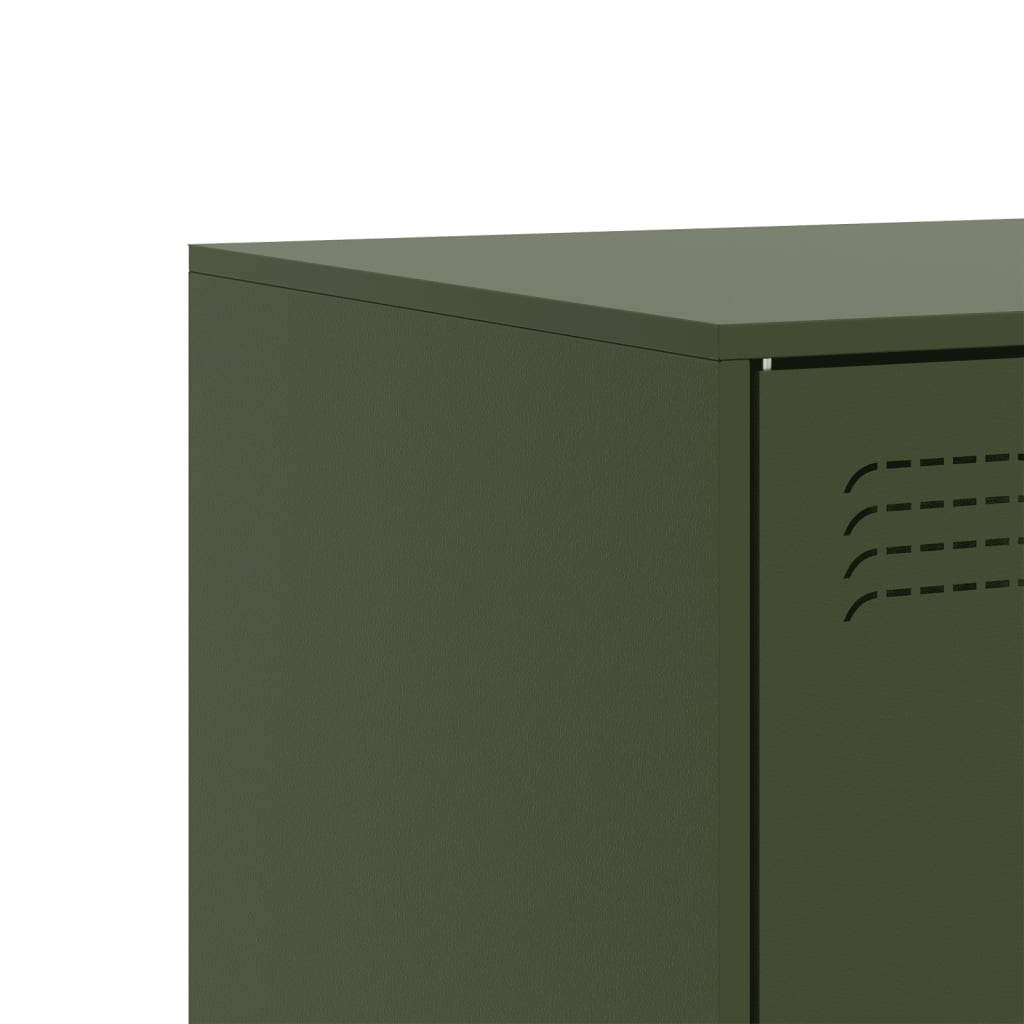 vidaXL TV Cabinet Olive Green 99x39x44 cm Steel