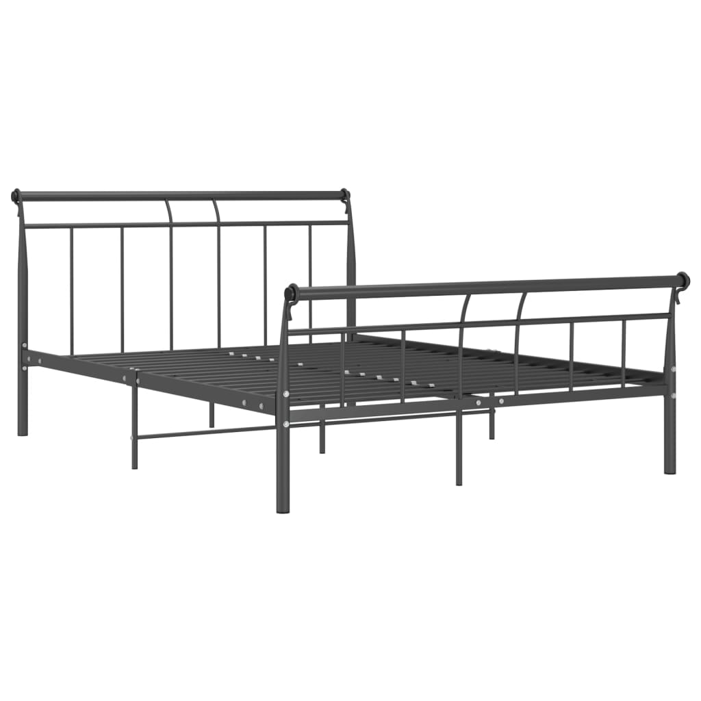 vidaXL Bed Frame without Mattress Black Metal 140x200 cm