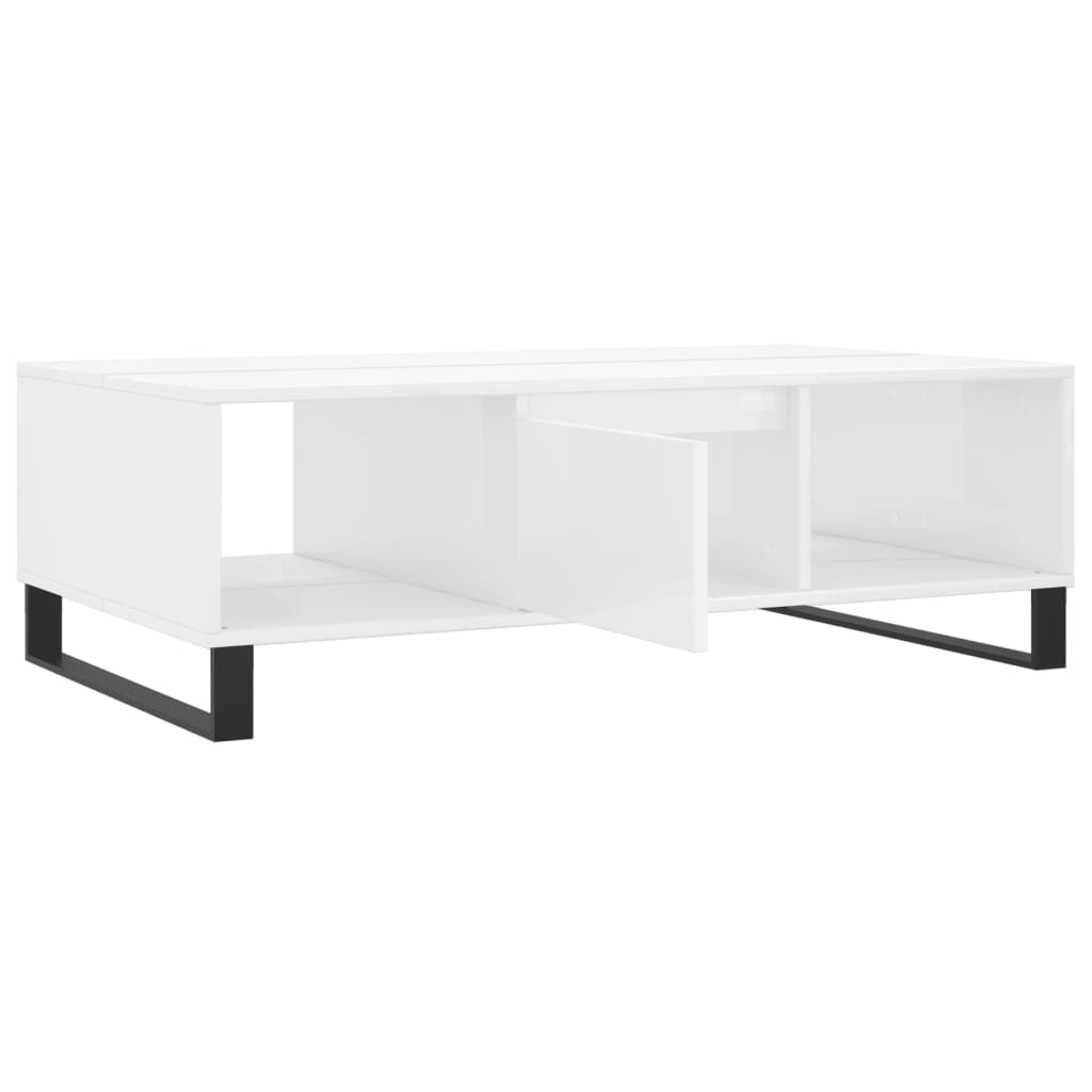 vidaXL Coffee Table High Gloss White 104x60x35 cm Engineered Wood