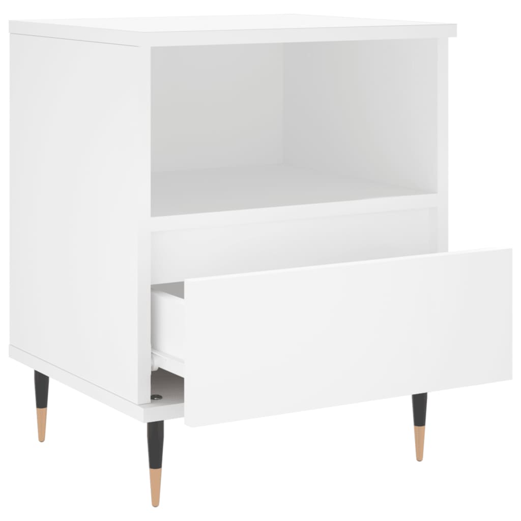 vidaXL Bedside Cabinet White 40x35x50 cm Engineered Wood