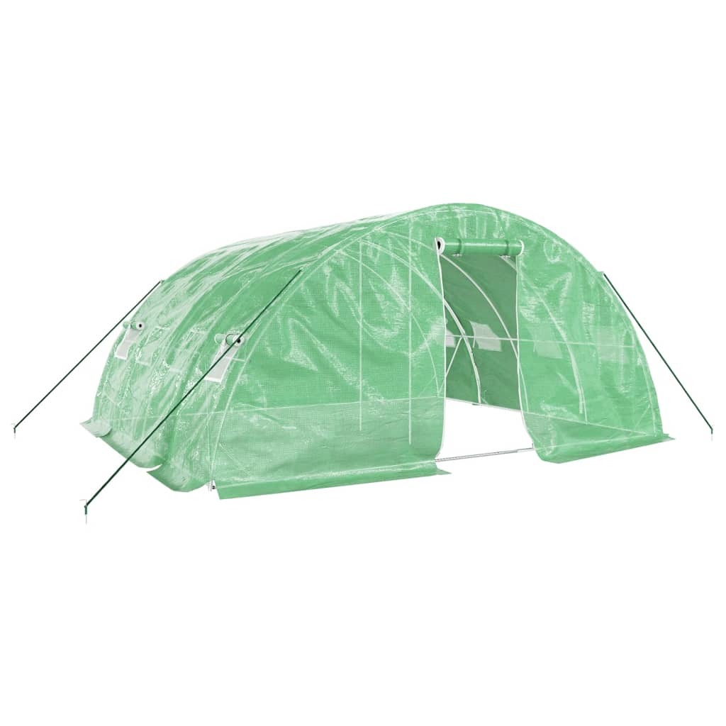 vidaXL Greenhouse with Steel Frame Green 20 m² 5x4x2.3 m