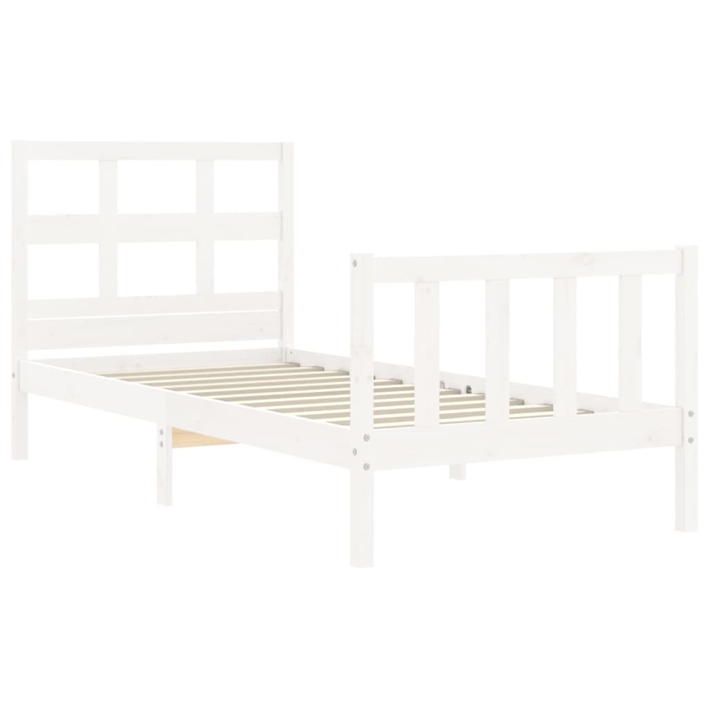 vidaXL Bed Frame without Mattress White 90x200 cm Solid Wood Pine