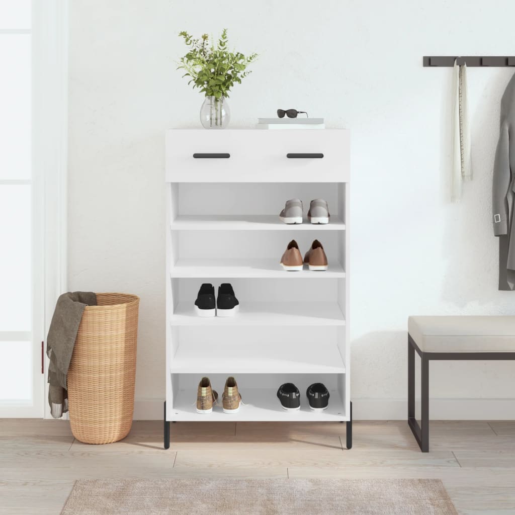 vidaXL Shoe Cabinet White 60x35x105 cm Engineered Wood