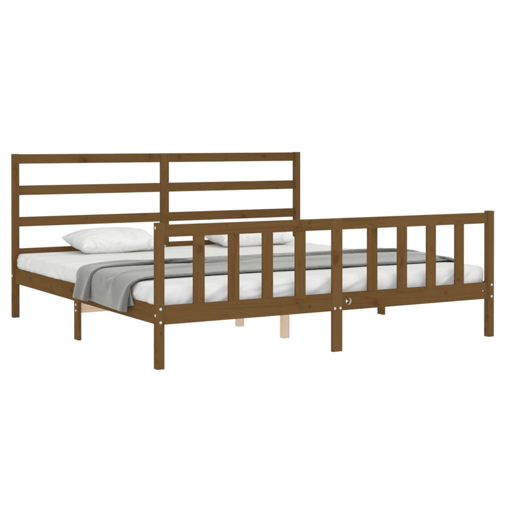 vidaXL Bed Frame without Mattress Honey Brown 200x200 cm Solid Wood Pine