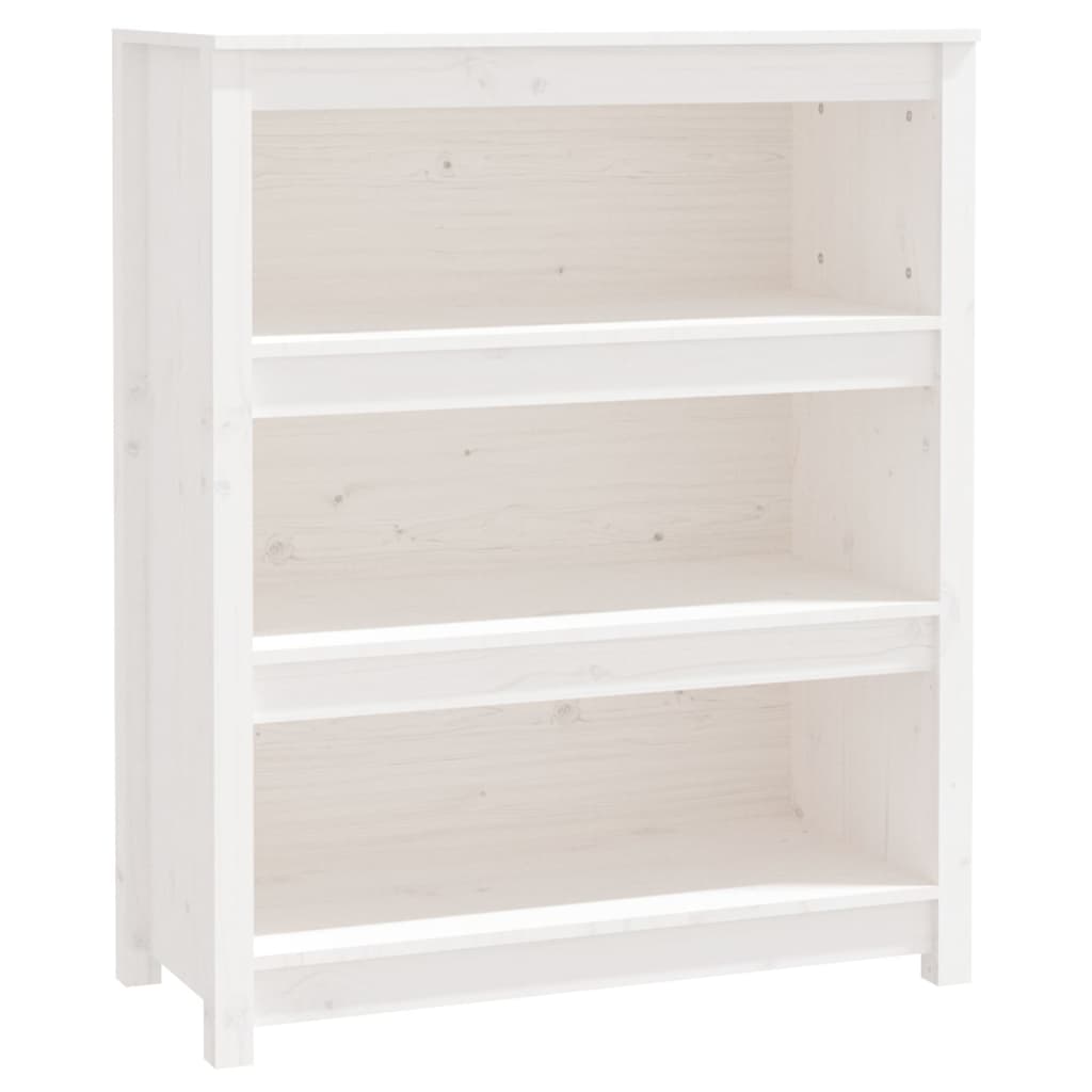 vidaXL Book Cabinet White 80x35x97 cm Solid Wood Pine