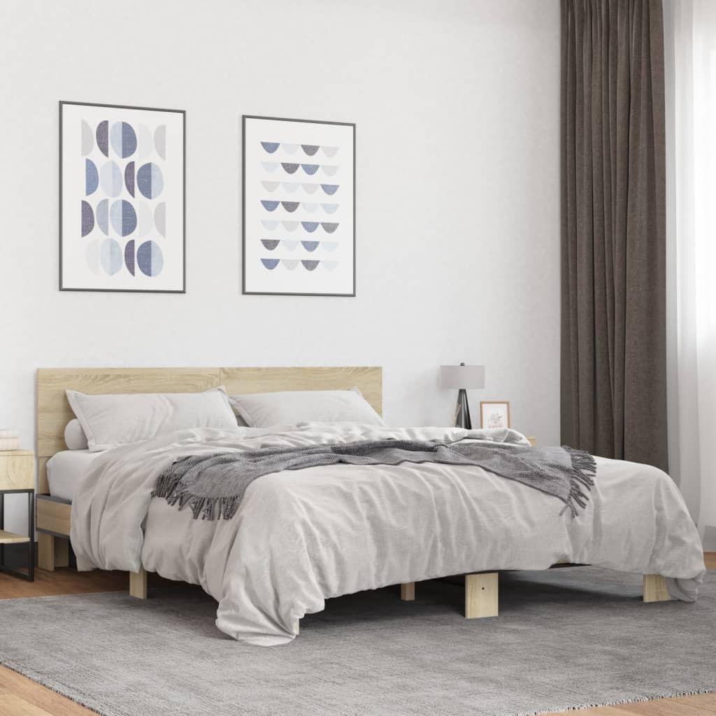 vidaXL Bed Frame without Mattress Sonoma Oak 160x200 cm