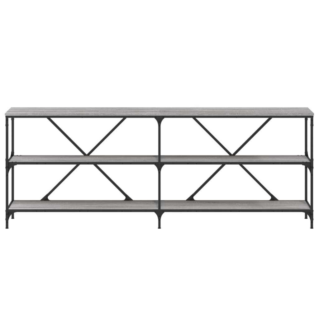 vidaXL Console Table Grey Sonoma 200x30x75 cm Engineered Wood and Iron