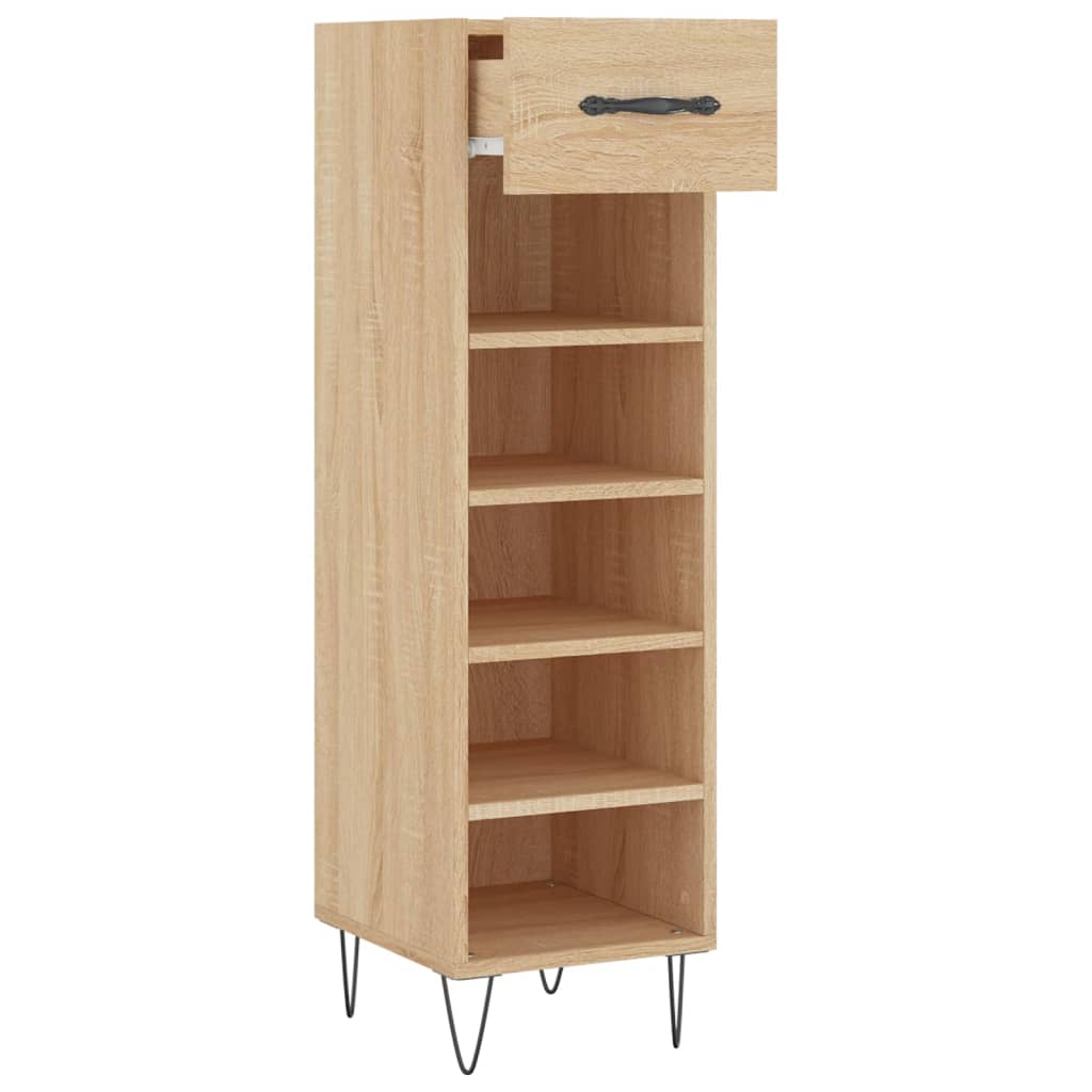 vidaXL Shoe Cabinet Sonoma Oak 30x35x105 cm Engineered Wood