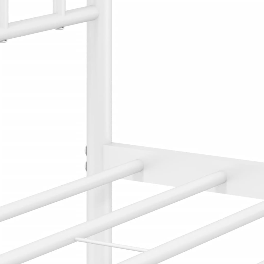 vidaXL Metal Bed Frame without Mattress with Footboard White 140x200 cm