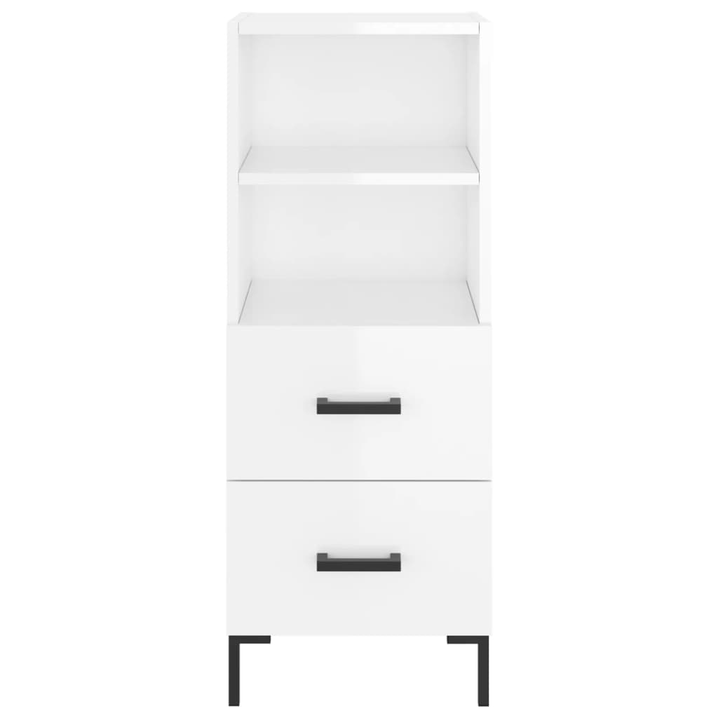 vidaXL Highboard High Gloss White 34.5x34x180 cm Engineered Wood