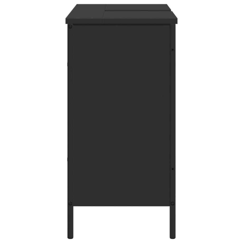 vidaXL Bathroom Sink Cabinet Black 80x30x60 cm Engineered Wood