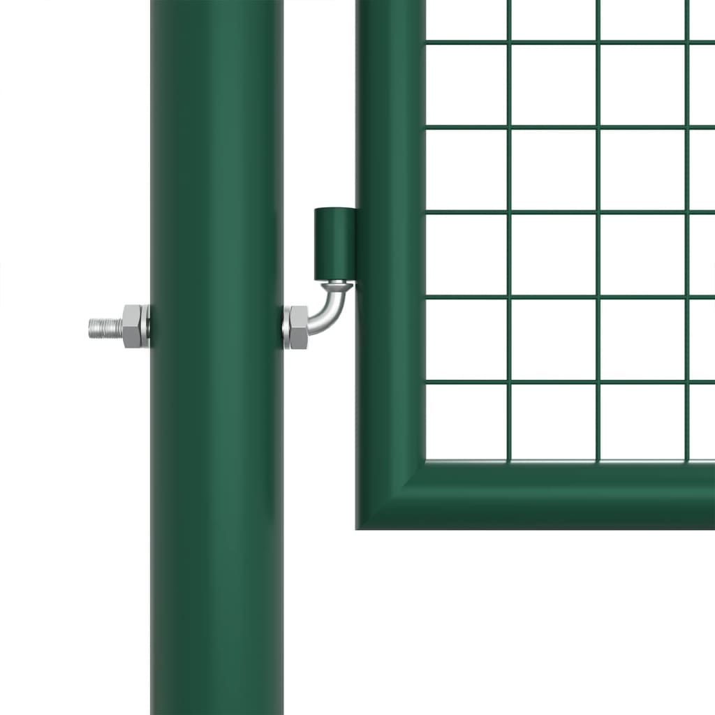 vidaXL Mesh Garden Gate Steel 390x125 cm Green