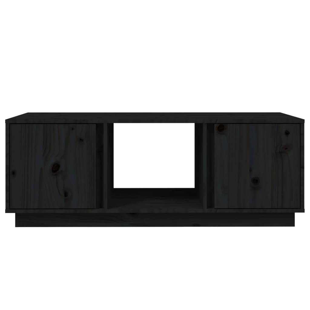 vidaXL Coffee Table Black 110x50x40 cm Solid Wood Pine